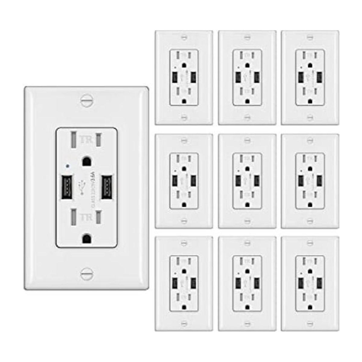 BESTTEN Toma de corriente USB de 3.6 A receptáculo de