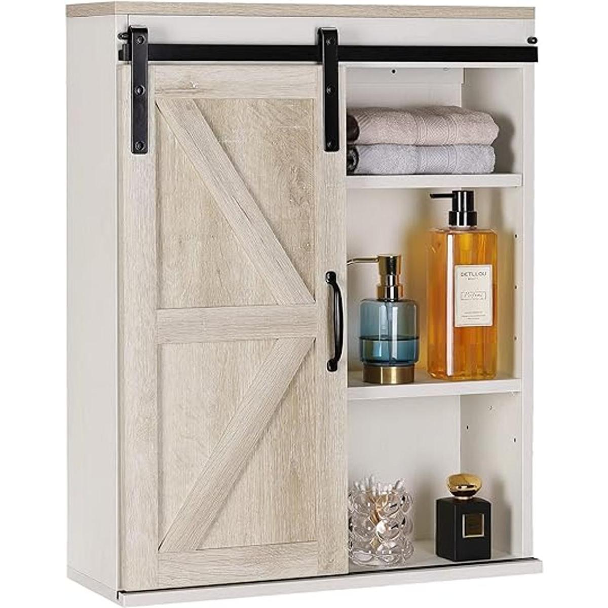 Rustown Armario de baño de madera de granja con puerta