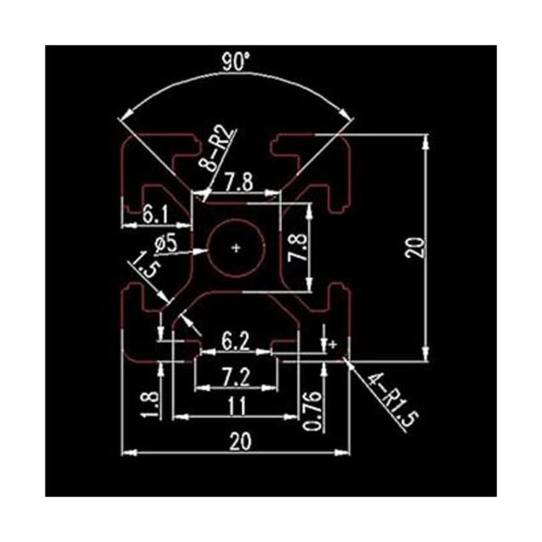 10 piezas de 31.5 pulgadas de extrusión de aluminio 2020_2