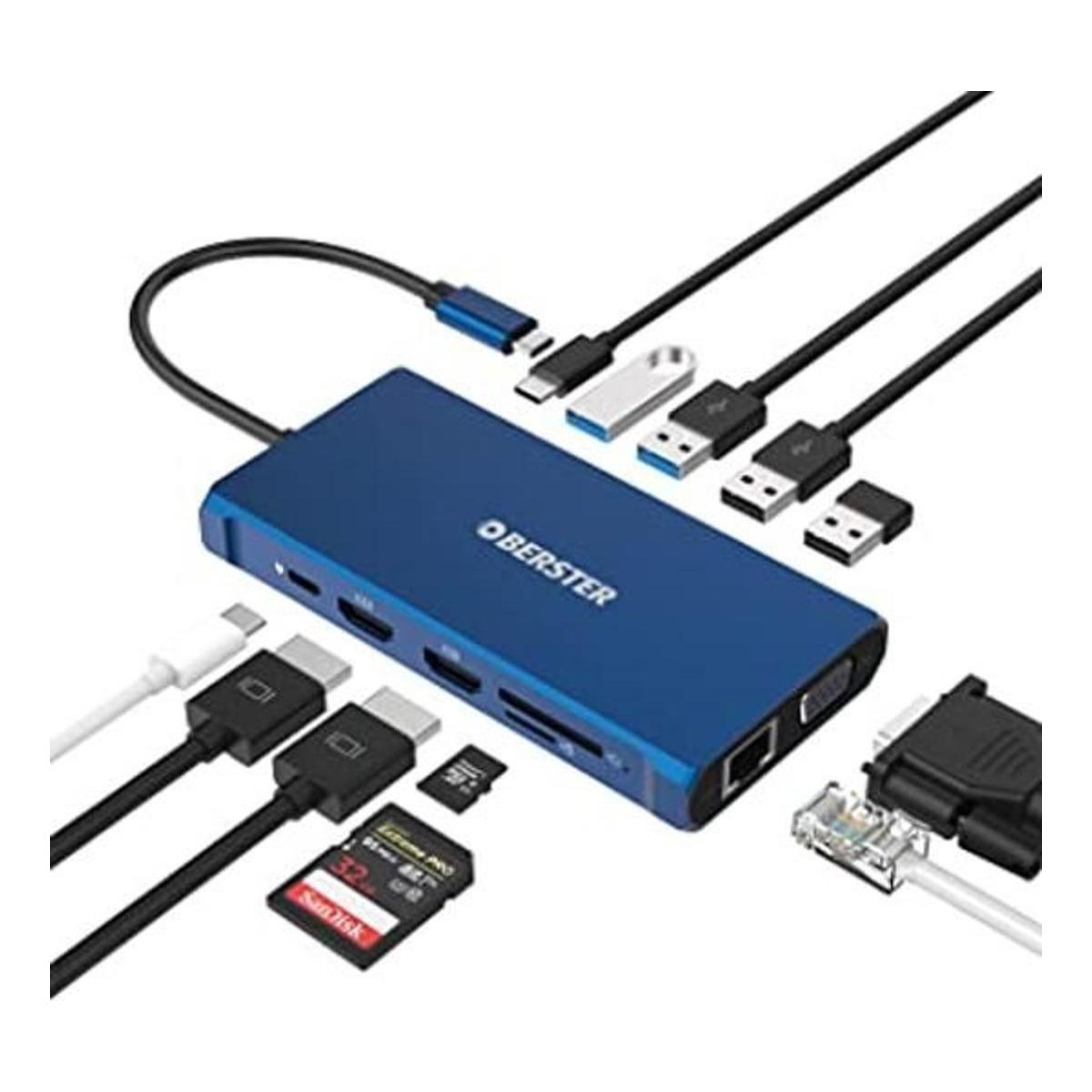 Estación de acoplamiento para laptop adaptador HDMI dual