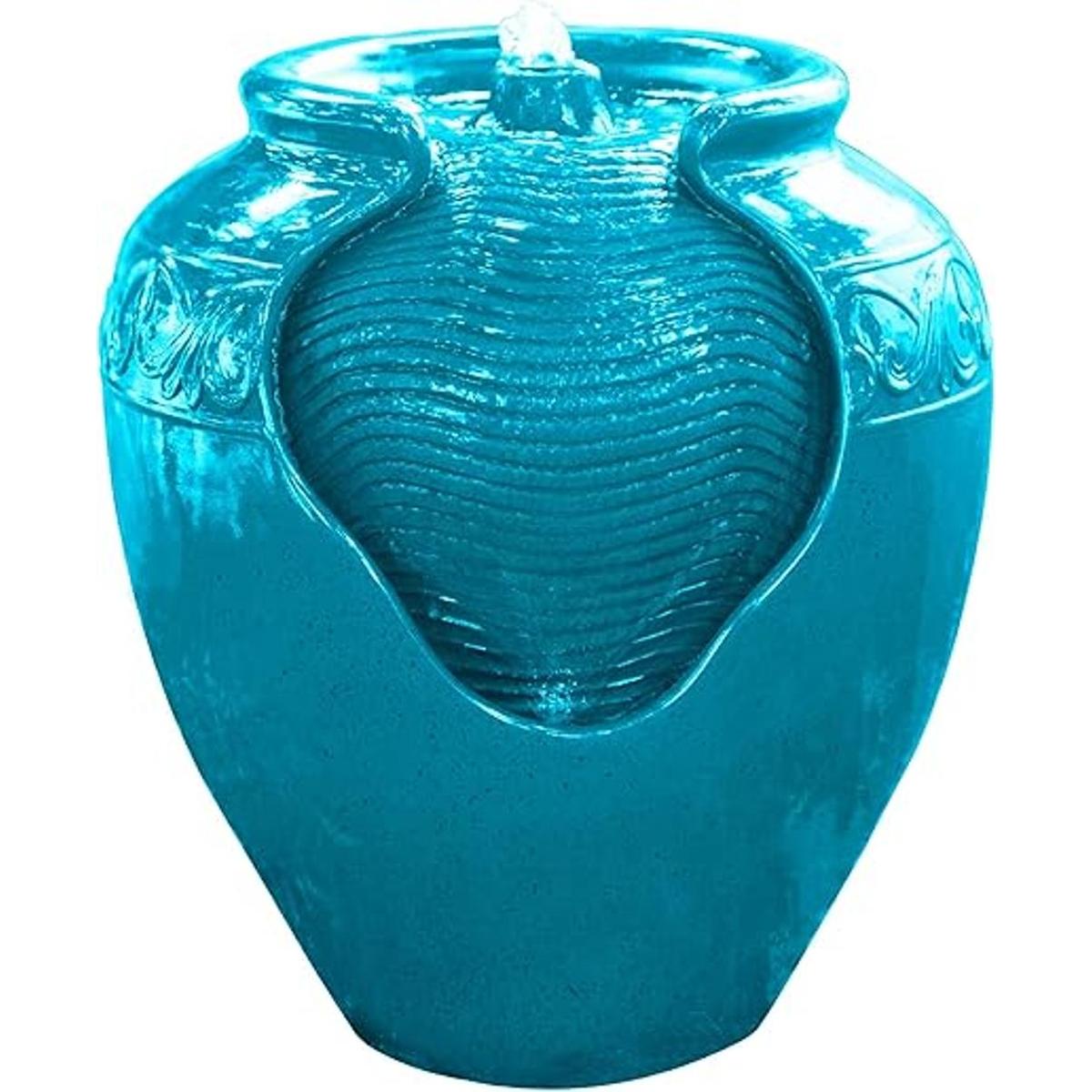Peaktop Fuente de suelo de maceta acristalada para