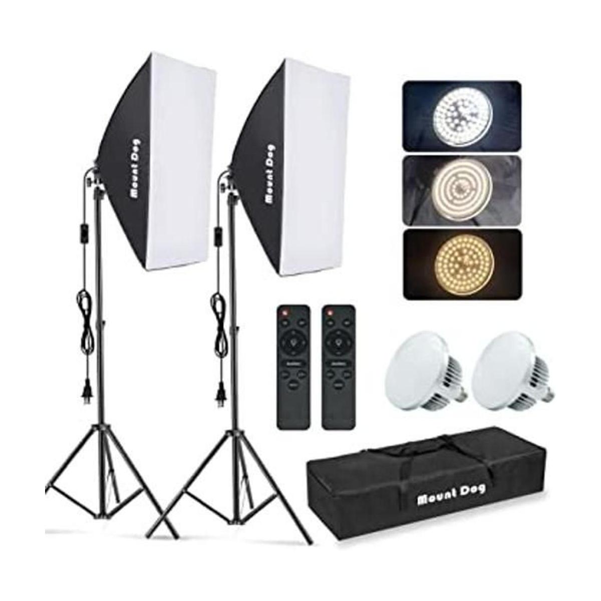 MOUNTDOG Kit de iluminación Softbox 2 x 19.7 x 27.5