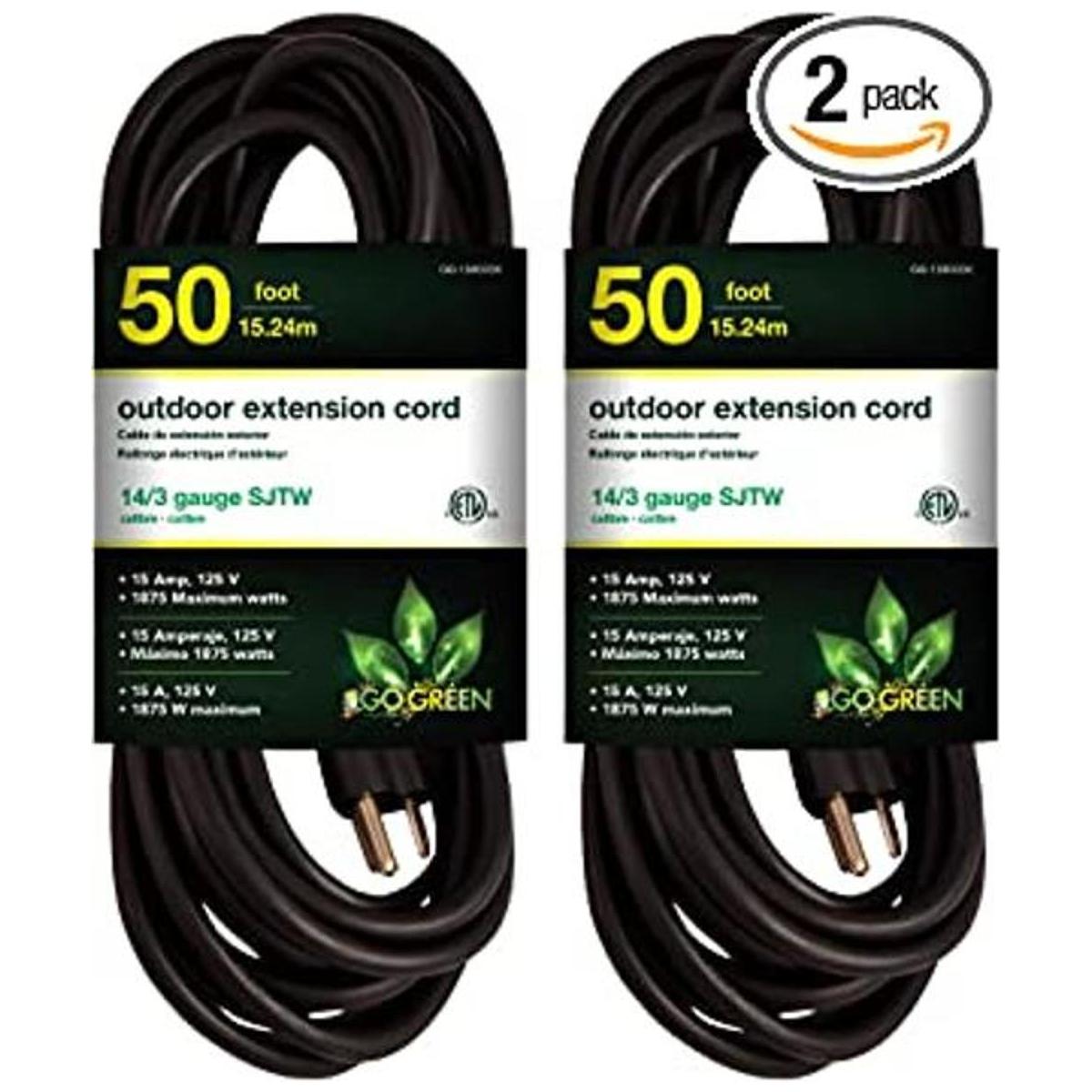 Go Green Power GG13850BK 143 SJTW Cable de extensión