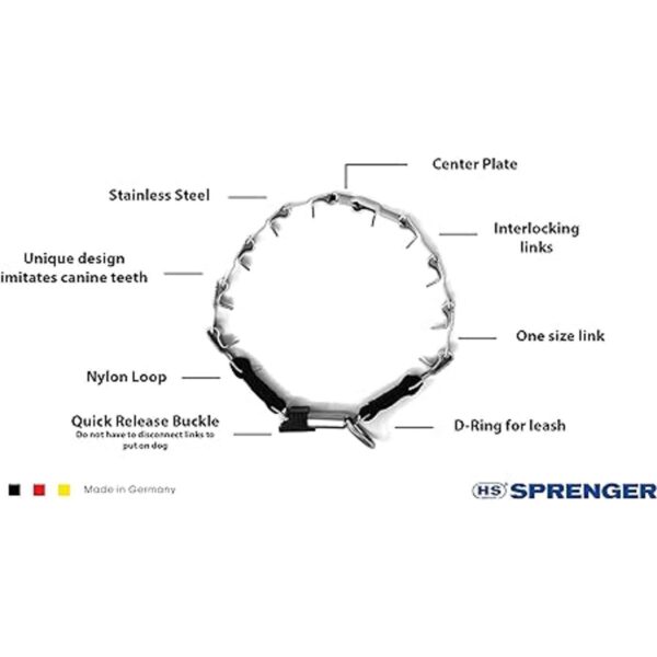 Herm Sprenger Neck Tech Collar de acero inoxidable con