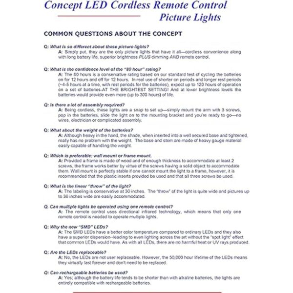 Concept Lighting 203L Luz LED de control remoto
