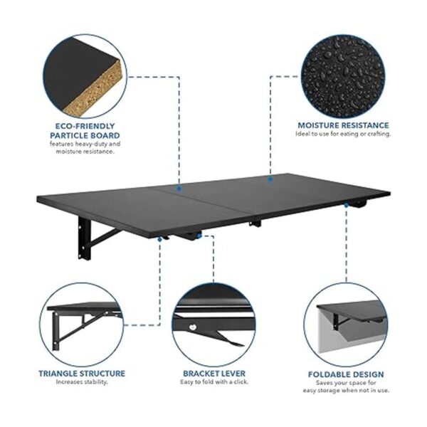 MOUNTIT Mesa desplegable resistente 45 x 15 x 7.125_3