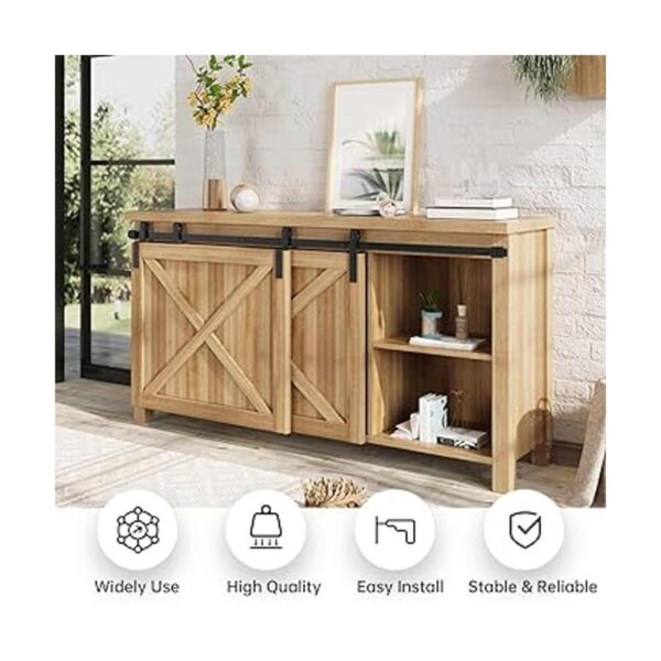 EaseLife Kit de rieles de 6 pies para puerta corrediza de