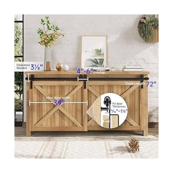 EaseLife Kit de rieles de 6 pies para puerta corrediza de