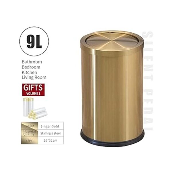 Basura de acero inoxidable cubo de basura de baño con_5