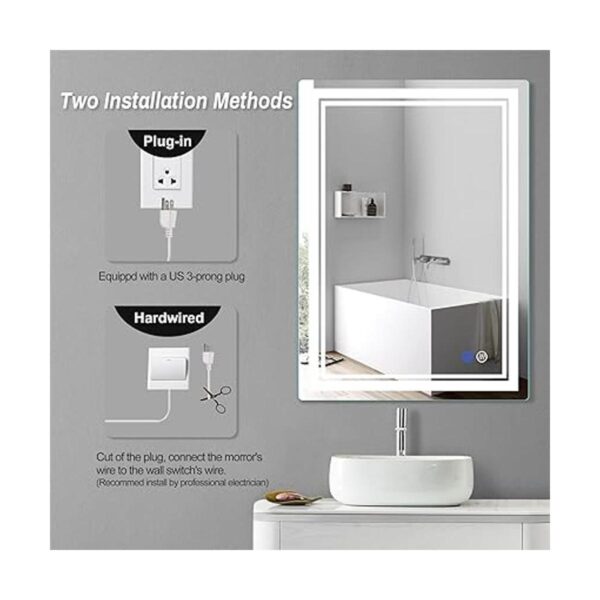 FITLAND Espejo LED de tocador de baño de 28 x 20 pulgadas_3