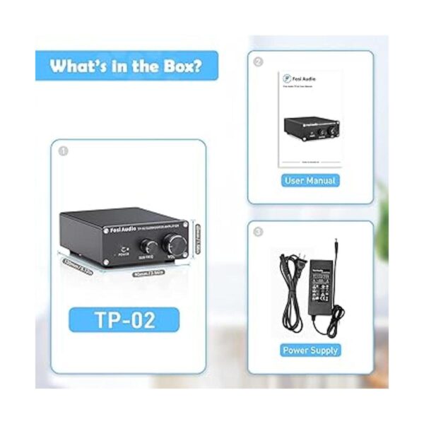 Fosi Audio TP02 TDA7498E Amplificador de subwoofer mini_6