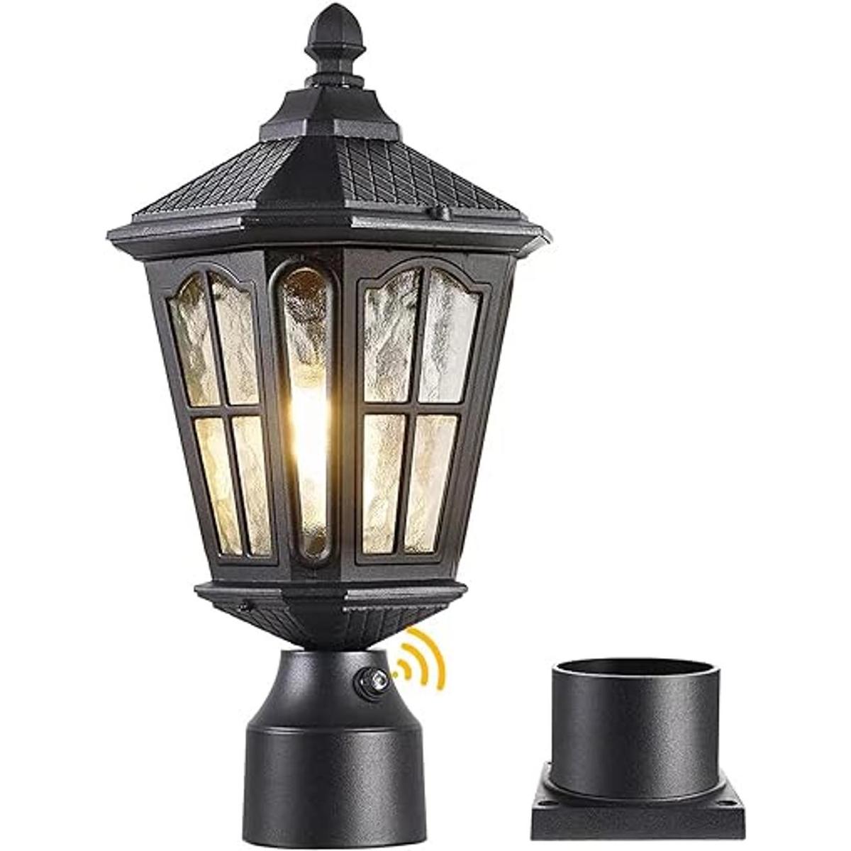 Eliphil Luz de poste para exteriores del atardecer al