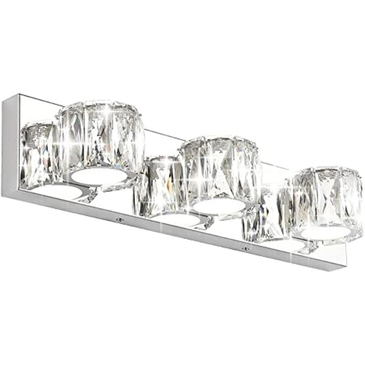 Aipsun 3 luces de tocador de cristal sobre el espejo