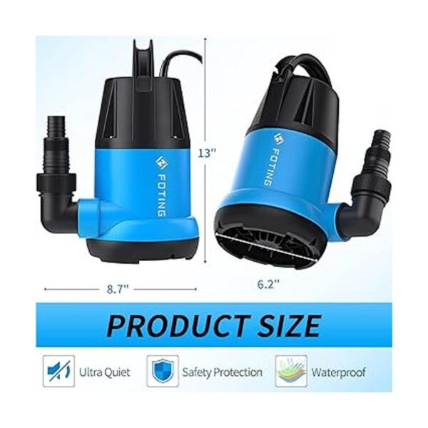 FOTING Bomba de sumidero sumergible de 1 HP para agua