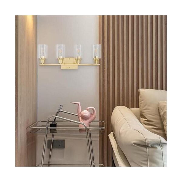 Lámpara de tocador de baño dorada de 4 luces moderna_2