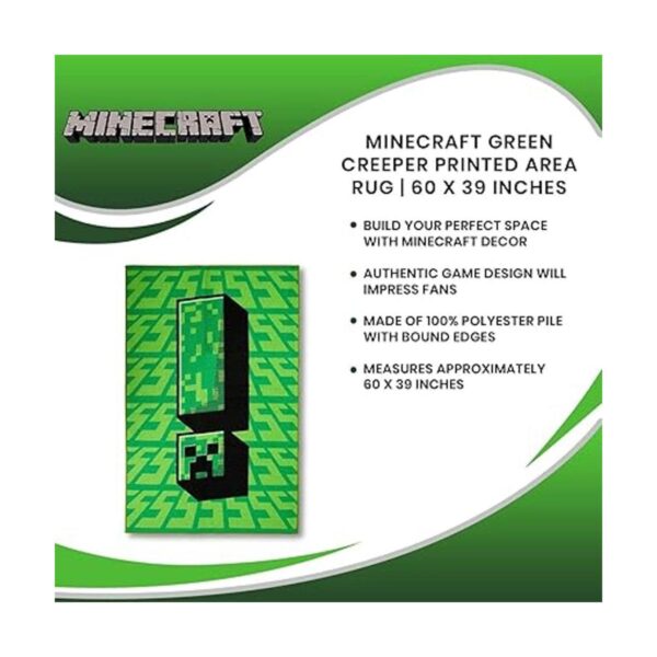 Minecraft Green Creeper Alfombra estampada 59.8 x 39.0 in