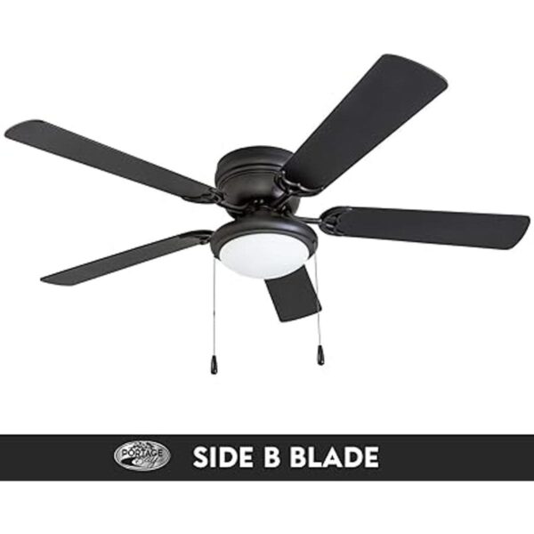 Portage Bay 50251 Hugger Ventilador de techo negro mate