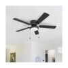 Portage Bay 50251 Hugger Ventilador de techo negro mate