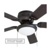 Portage Bay 50251 Hugger Ventilador de techo negro mate