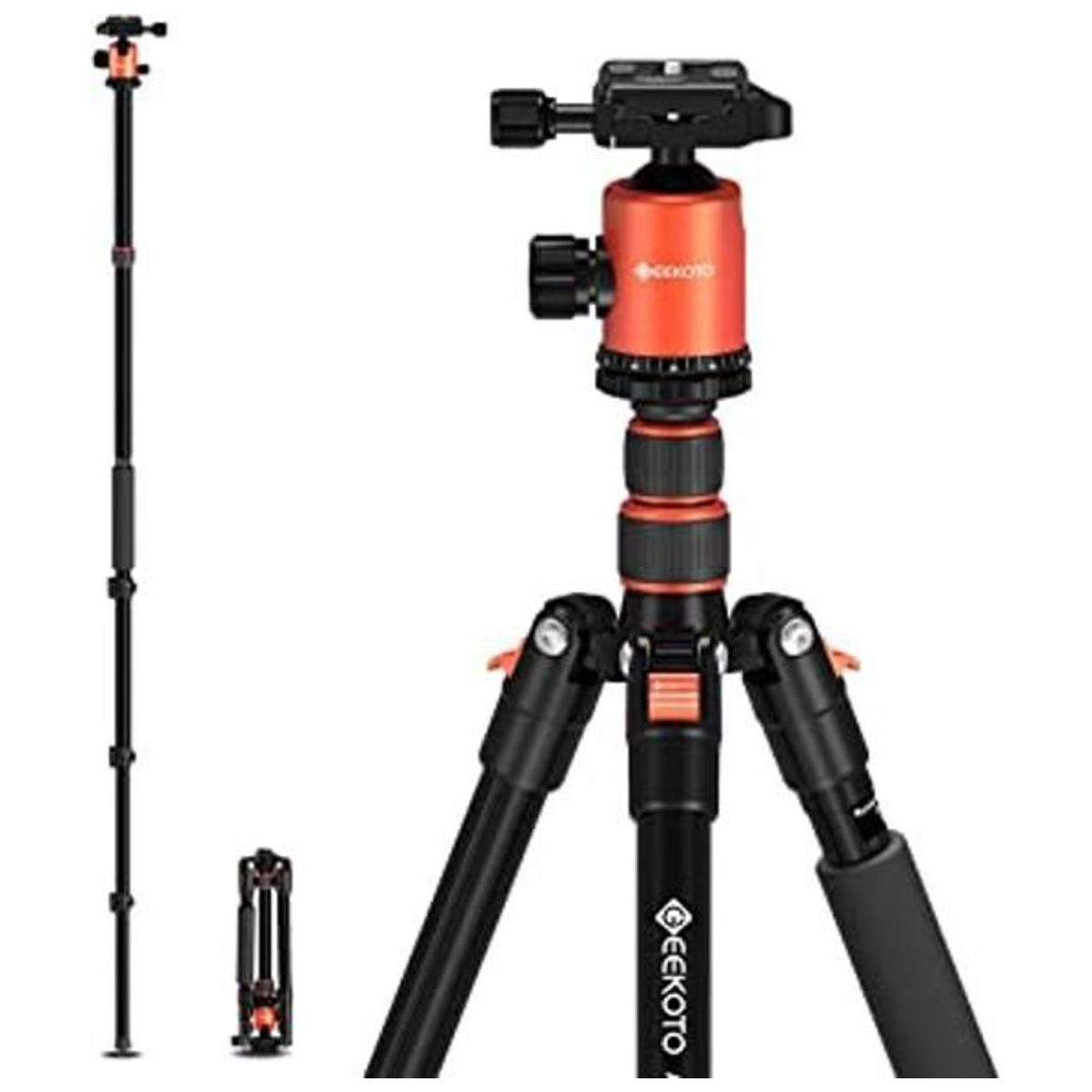 GEEKOTO Trípode de cámara DSLR trípode compacto cabeza