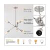 Sputnik Lámparas de araña para isla de cocina níquel_3