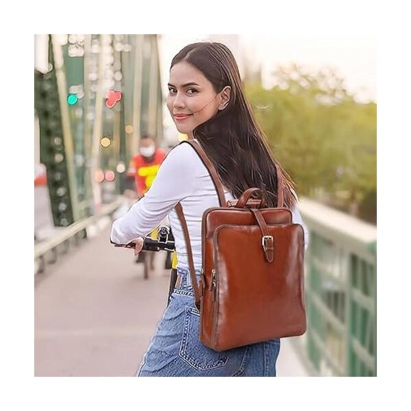 Banuce Mochila convertible de cuero italiano de grano