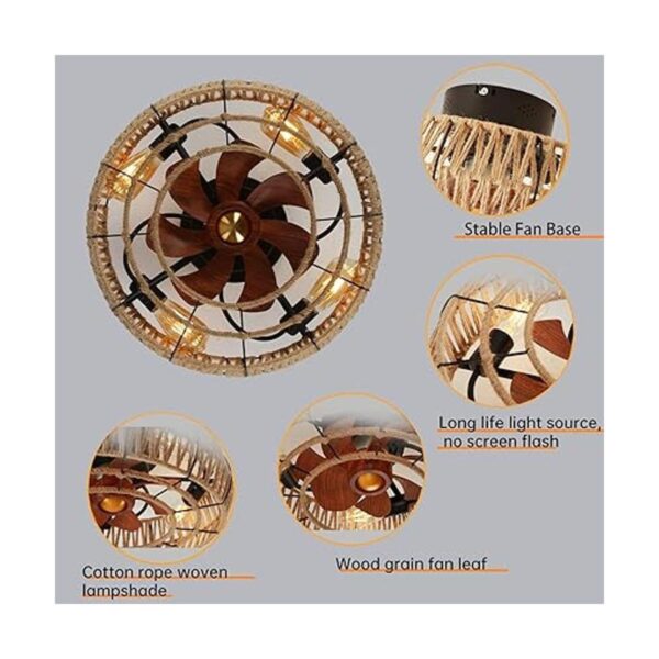 Letmarey Ventiladores de techo enjaulados de perfil bajo_6