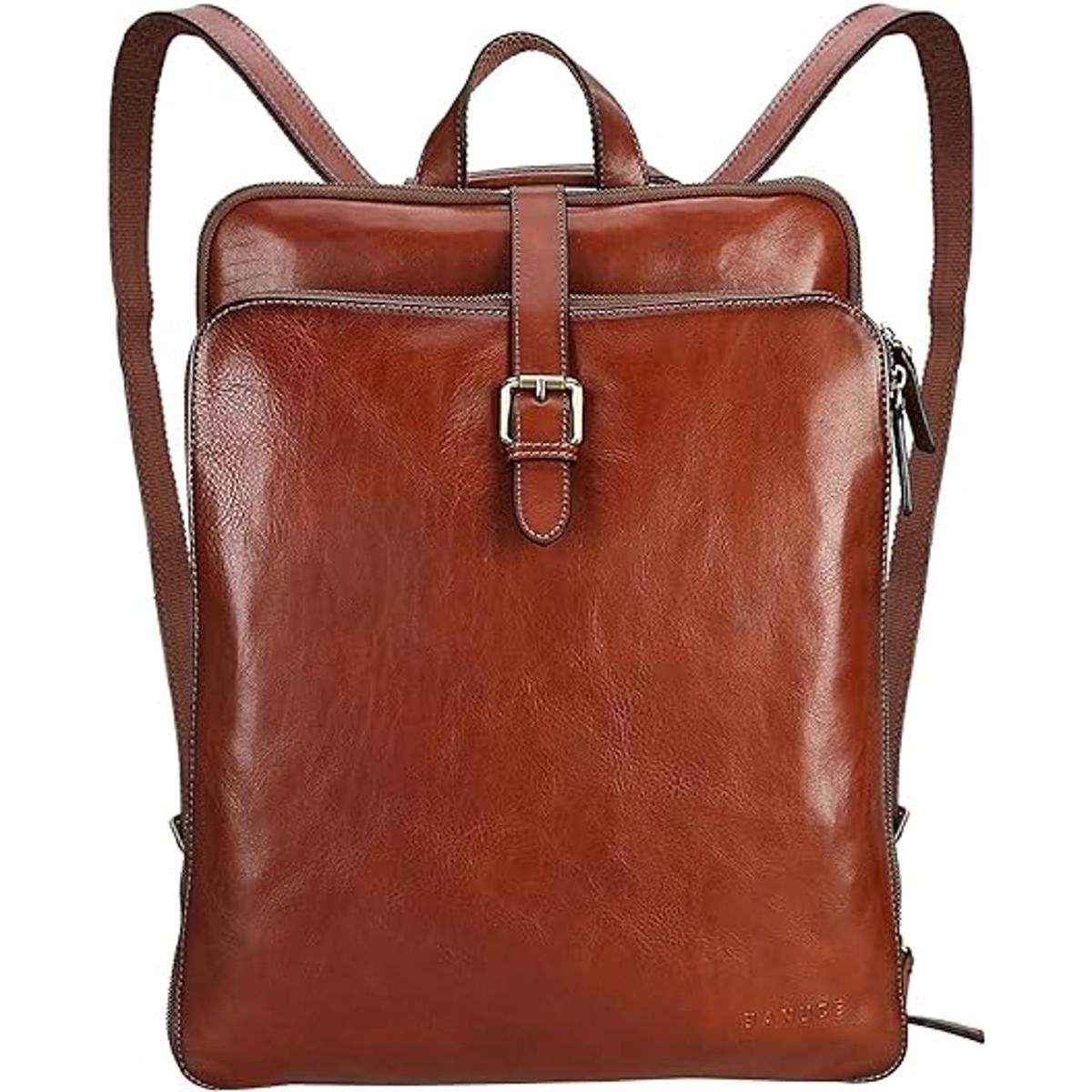 Banuce Mochila convertible de cuero italiano de grano