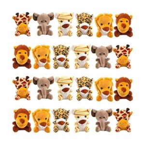 Haconba Juego de 24 juguetes de peluche de safari de la_1
