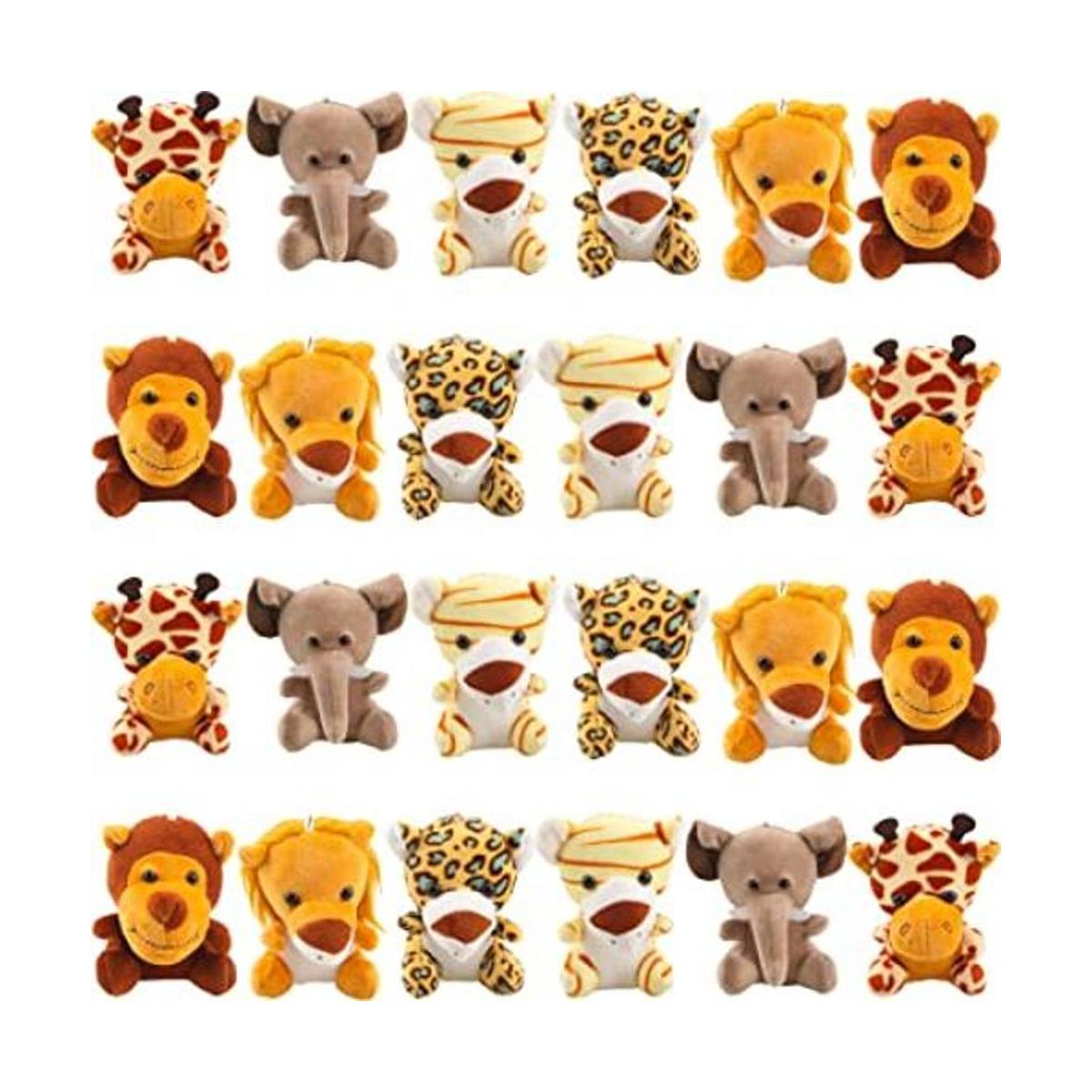 Haconba Juego de 24 juguetes de peluche de safari de la