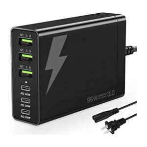 USB C Wall Charger MultiportsLAMJAD 96W 6 Port USB C_1