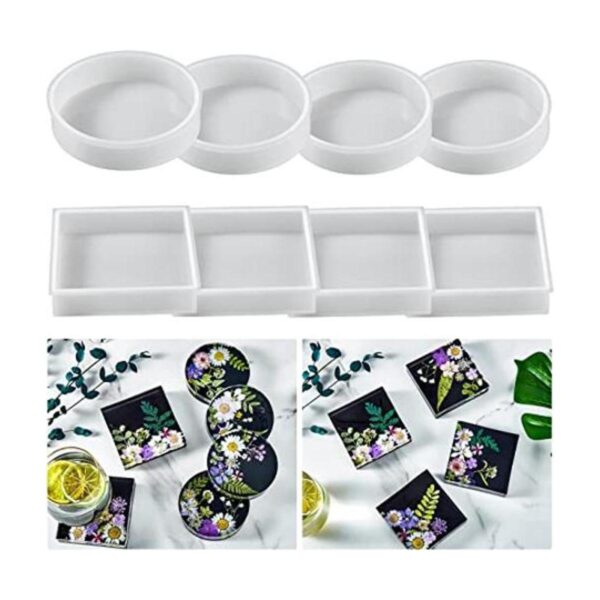PieceCircle Juego de 8 moldes para posavasos de resina_1