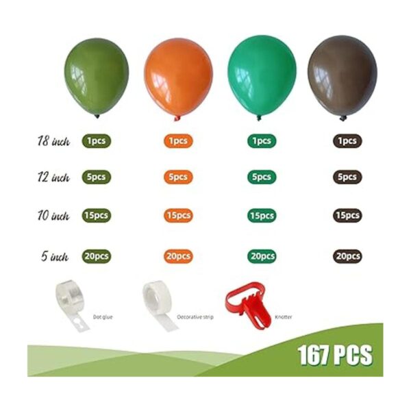 164 globos de dinosaurio guirnalda de globos de color_2