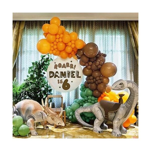 164 globos de dinosaurio guirnalda de globos de color_5