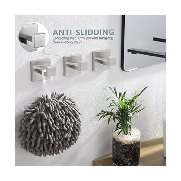 KOKOSIRI Bath Towel Hook Wall Mount Square Robe Hook Coat_4