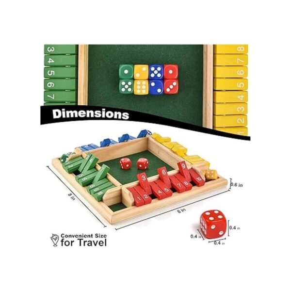 Madera Shut The Box Juego de dados para interiores ideal_3