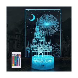 Uyeyuy Lámpara creativa de ilusión 3D Castillo Luz_1