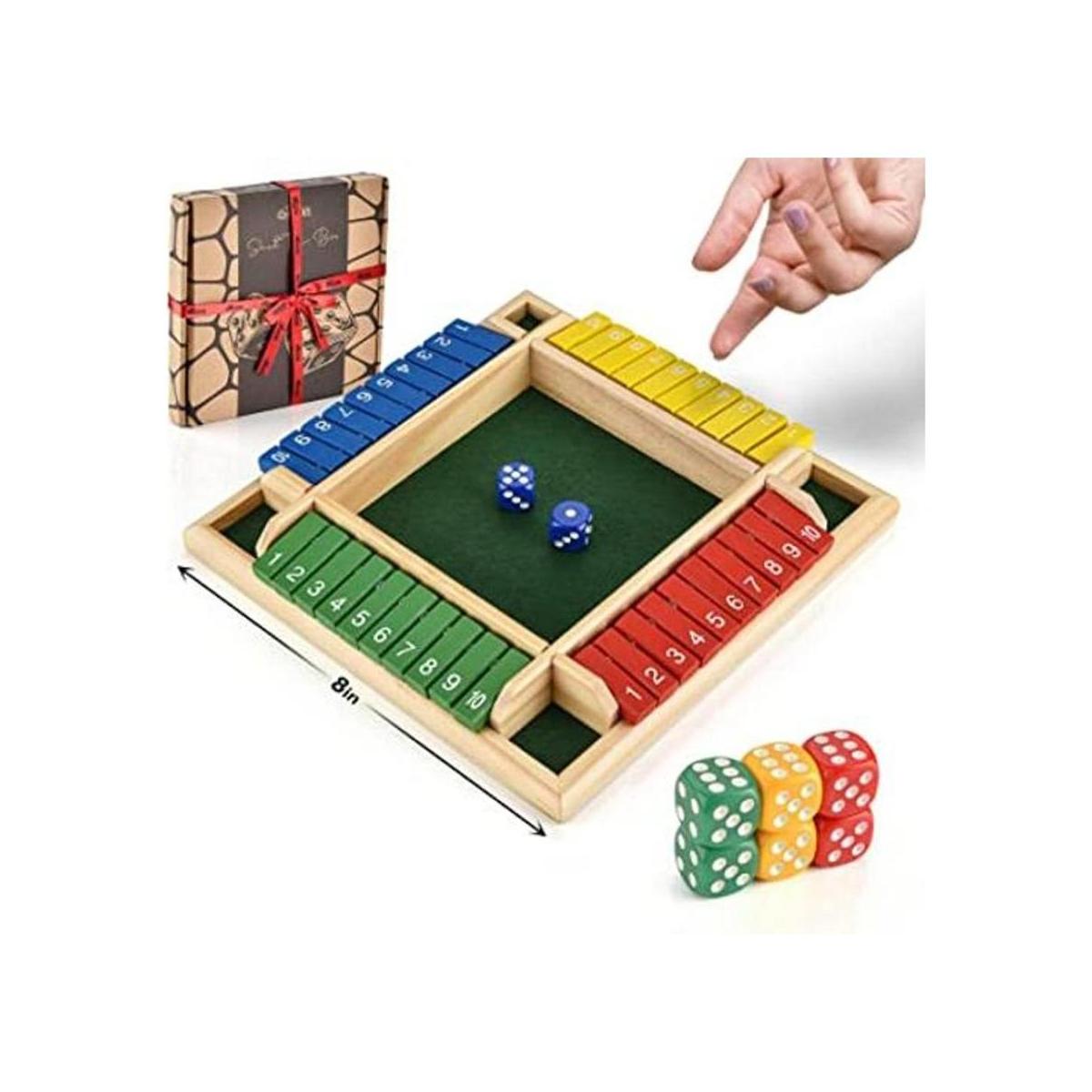Madera Shut The Box Juego de dados para interiores ideal