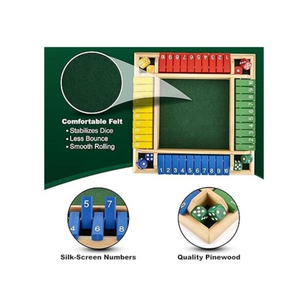 Madera Shut The Box Juego de dados para interiores ideal_2