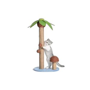 Lovely Caves Poste rascador de gato con palmera de coco_1