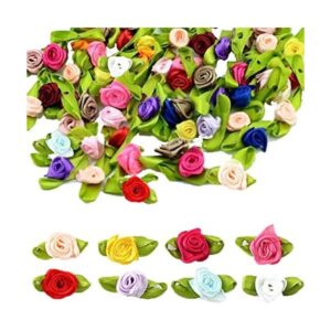 Mini rosas de cinta para manualidades 200 flores de tela