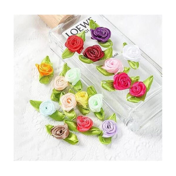 Mini rosas de cinta para manualidades 200 flores de tela