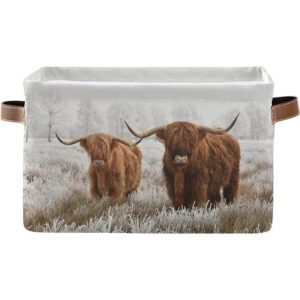 Cesta escocesa de almacenamiento de tela para vaca de las