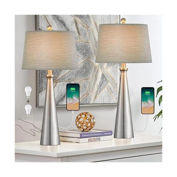 Oneach Juego de 2 lámparas de mesa USB modernas con_3