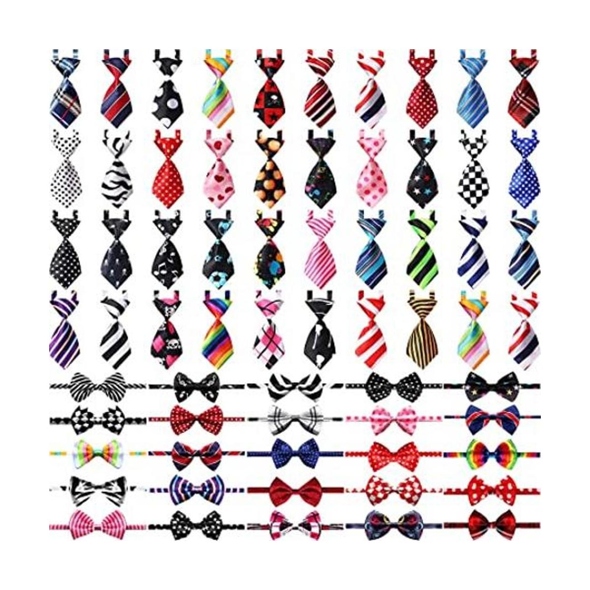 Juego de 70 corbatas ajustables para perros y corbatas