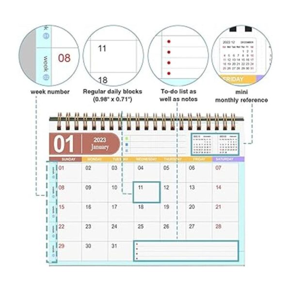 Calendario de escritorio pequeño 20222023 calendario de_5
