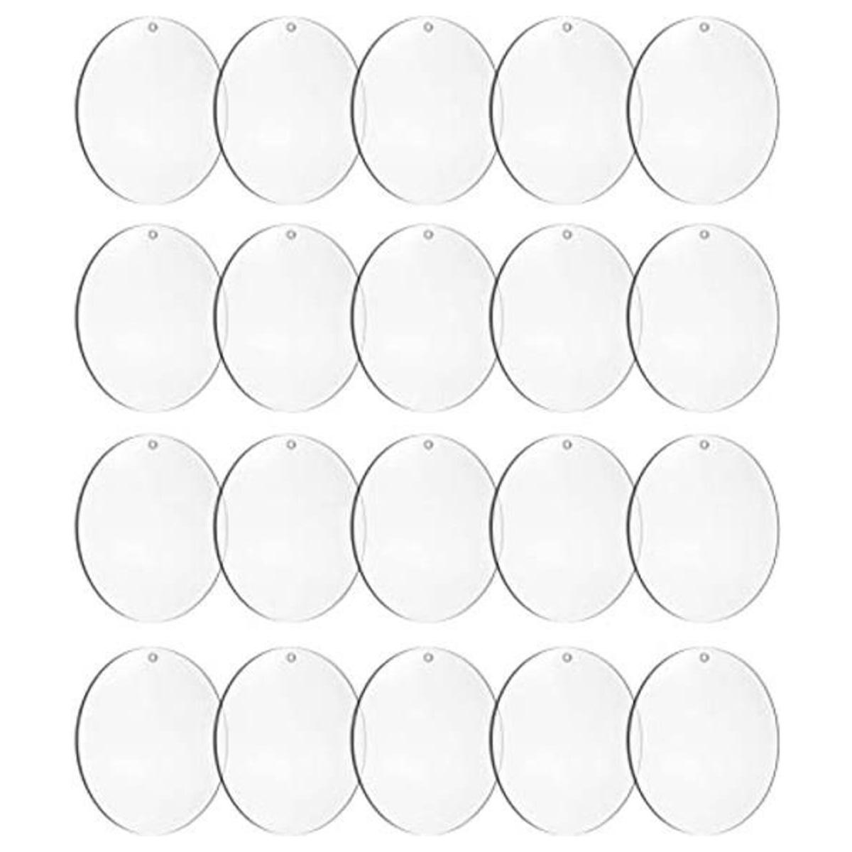 20 Pcs 4 Inch Round Acrylic Blanks Ornament Clear Acrylic