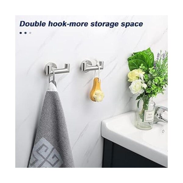 NearMoon Gancho doble para toalla de baño soporte de_6