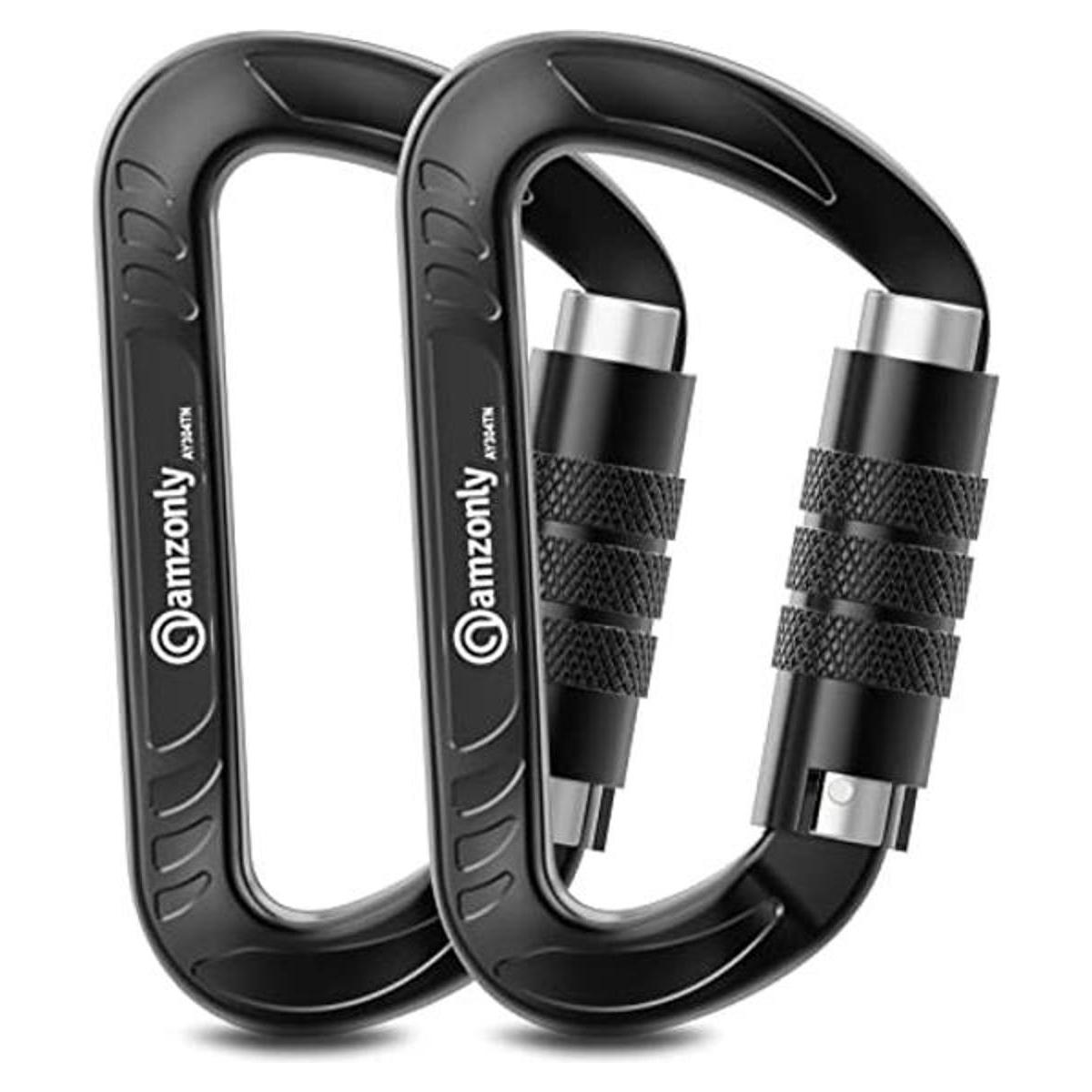 Amzonly Auto Locking Carabiner Clips Heavy Duty 12KN