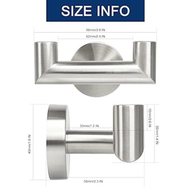 NearMoon Gancho doble para toalla de baño soporte de_2